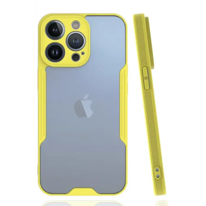 Newface Apple iPhone 14 Pro Max Kılıf Platin Silikon - Sarı