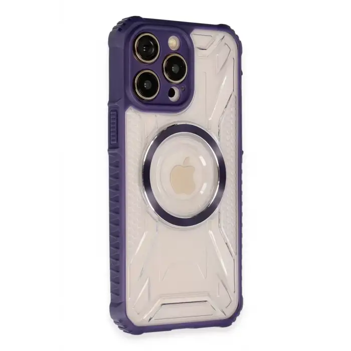 Newface Apple iPhone 14 Pro Max Kılıf Prag Magneticsafe Kapak - Derin Mor