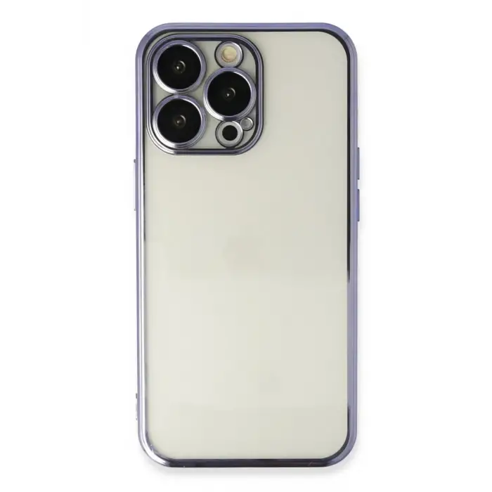 Newface Apple iPhone 14 Pro Max Kılıf Razer Lensli Silikon - Mor