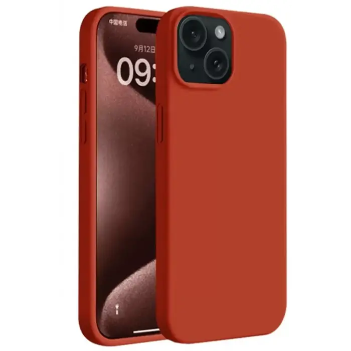 Newface Apple iPhone 15 Kılıf First Silikon - Kırmızı