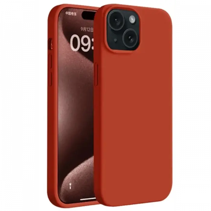 Newface Apple iPhone 15 Kılıf First Silikon - Kırmızı