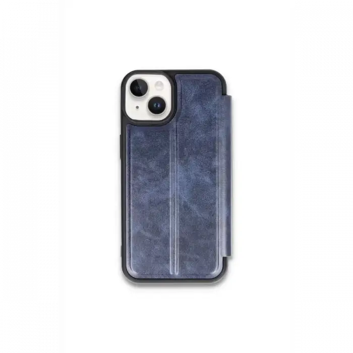 Newface Apple iPhone 15 Kılıf Flip Cover - Lacivert