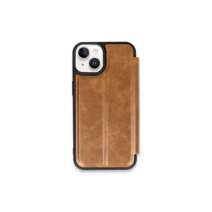 Newface Apple iPhone 15 Kılıf Flip Cover - Taba