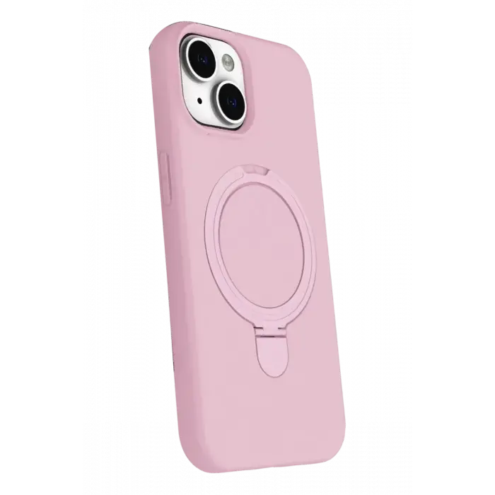 Newface Apple iPhone 15 Plus Regal Magsafe Standlı Kapak - Açık Pembe