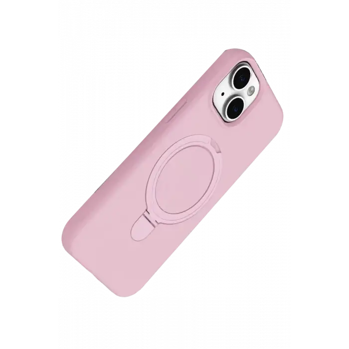 Newface Apple iPhone 15 Plus Regal Magsafe Standlı Kapak - Açık Pembe