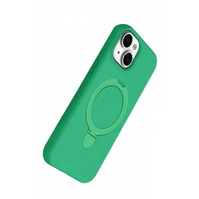 Newface Apple iPhone 15 Plus Regal Magsafe Standlı Kapak - Yeşil
