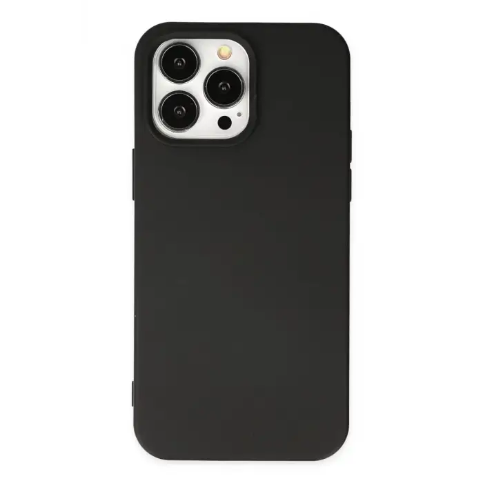 Newface Apple iPhone 15 Pro Kılıf Nano içi Kadife Silikon - Siyah