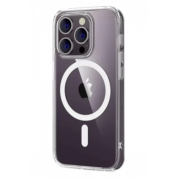 Newface Apple iPhone 15 Pro Max Combo Sert Şeffaf Magsafe Kapak - Şeffaf
