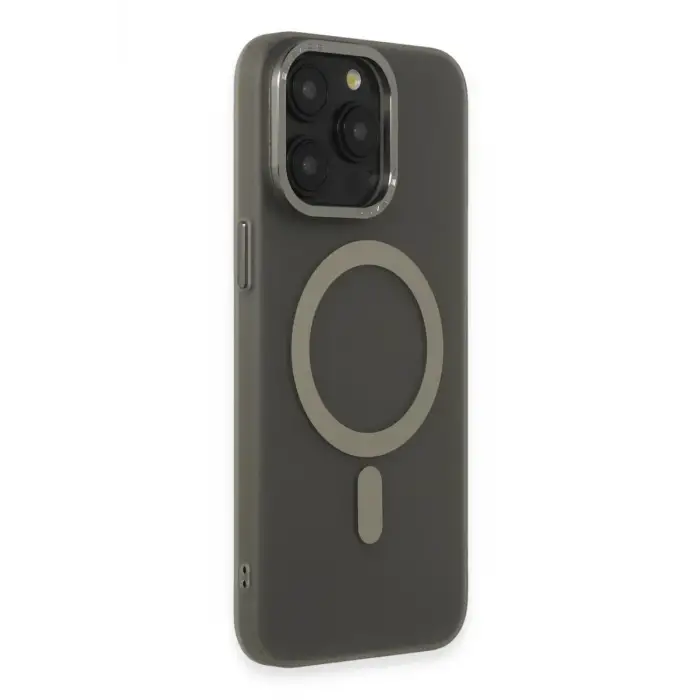 Newface Apple iPhone 15 Pro Max Kılıf Lodos Magneticsafe Mat Kapak - Titan Gri