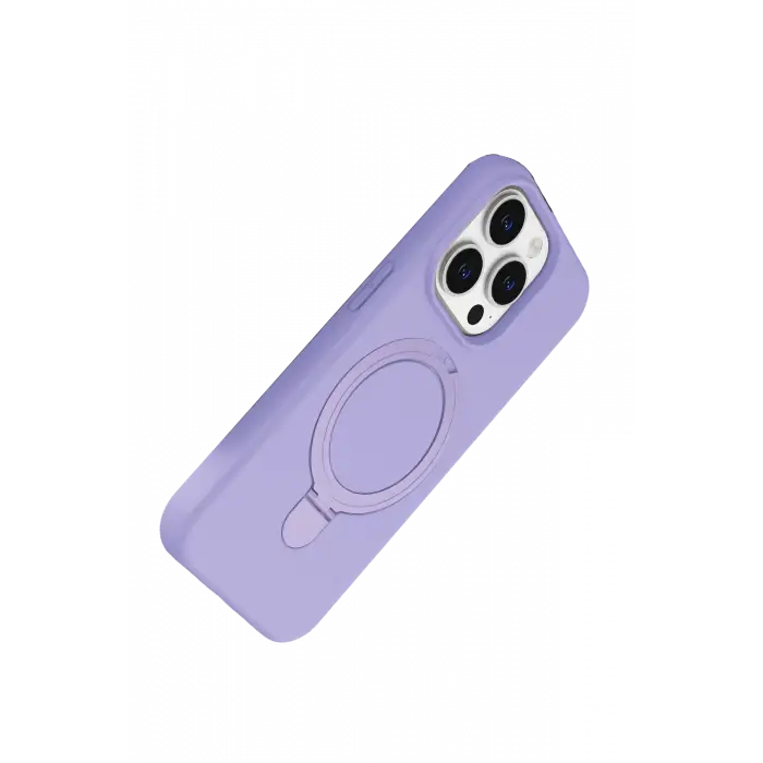 Newface Apple iPhone 15 Pro Max Regal Magsafe Standlı Kapak - Lila