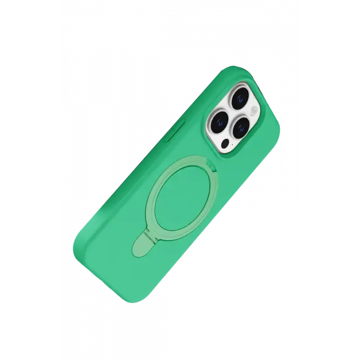 Newface Apple iPhone 15 Pro Max Regal Magsafe Standlı Kapak - Yeşil