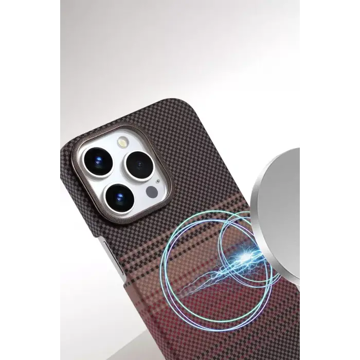 Newface Apple iPhone 15 Pro Max Vega Magsafe Kapak - Çöl Titanyum