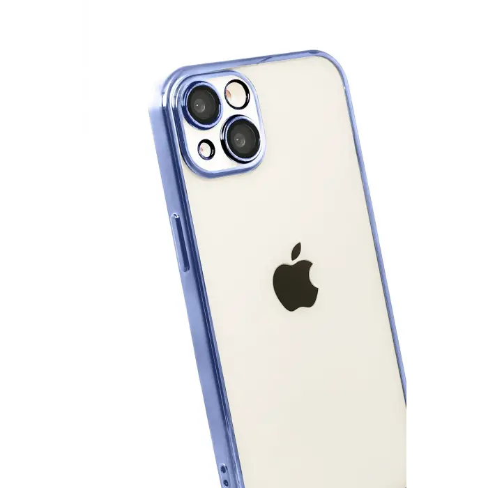 Newface Apple iPhone 15 Razer Lensli Silikon - Açık Mavi