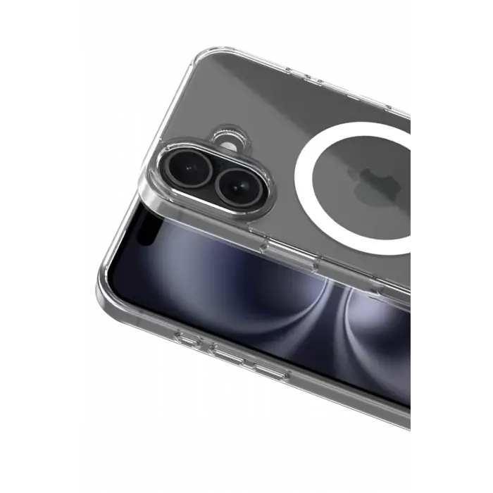 Newface Apple iPhone 16 Combo Sert Şeffaf Magsafe Kapak - Şeffaf