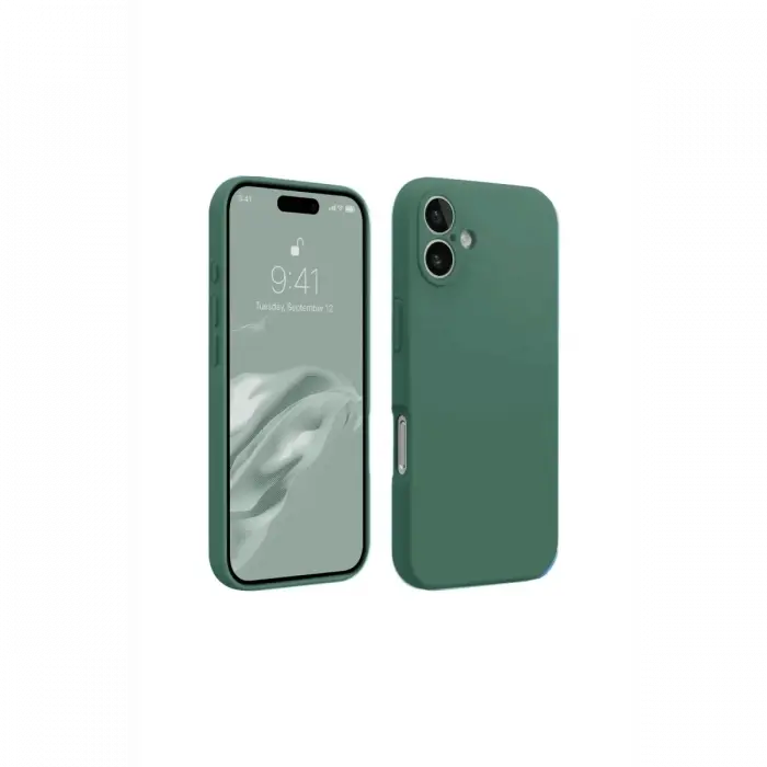 Newface Apple iPhone 16 Kılıf First Silikon - Koyu Yeşil