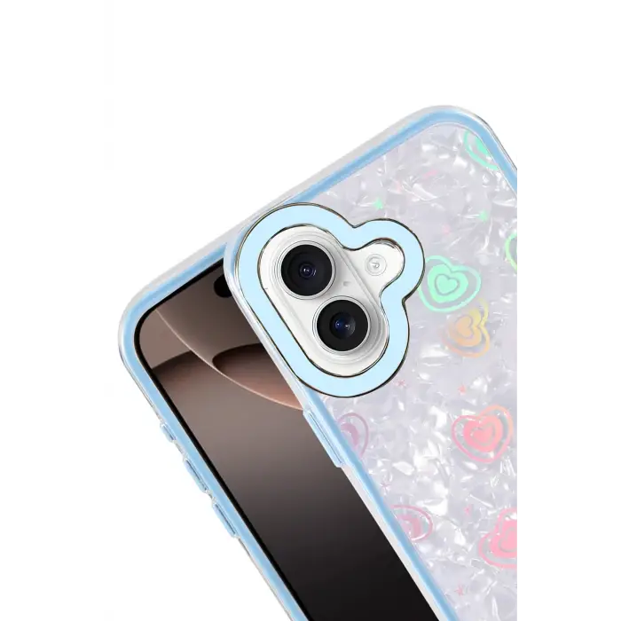 Newface Apple iPhone 16 Lumi Desenli Kapak - Mavi