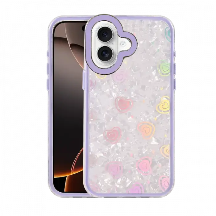 Newface Apple iPhone 16 Lumi Desenli Kapak - Mor