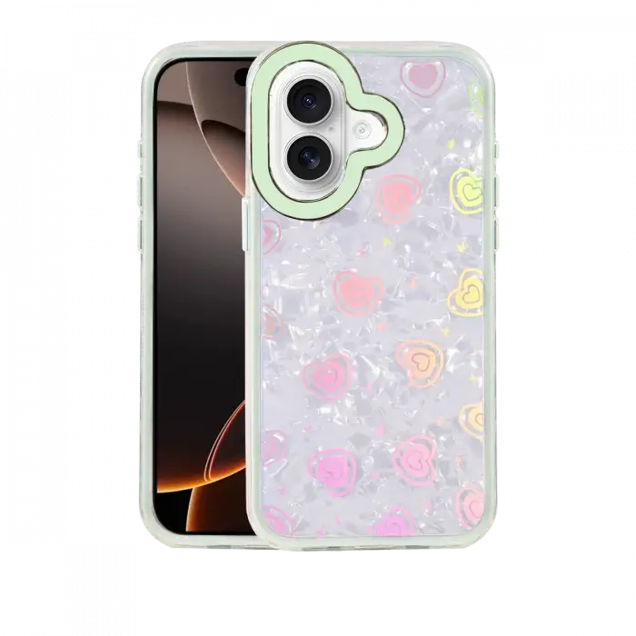 Newface Apple iPhone 16 Lumi Desenli Kapak - Yeşil