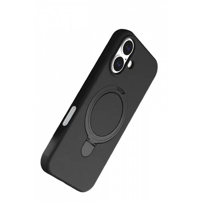 Newface Apple iPhone 16 Plus Regal Magsafe Standlı Kapak - Siyah