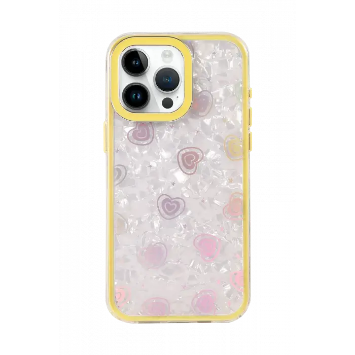 Newface Apple iPhone 16 Pro Max Lumi Desenli Kapak - Sarı