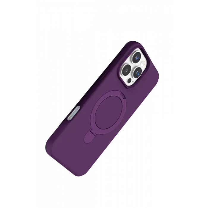 Newface Apple iPhone 16 Pro Regal Magsafe Standlı Kapak - Derin Mor