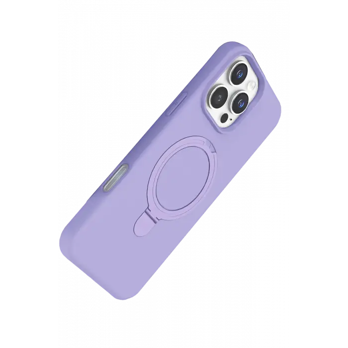 Newface Apple iPhone 16 Pro Regal Magsafe Standlı Kapak - Lila