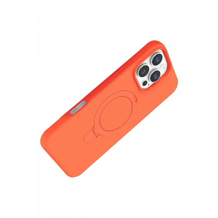 Newface Apple iPhone 16 Pro Regal Magsafe Standlı Kapak - Turuncu