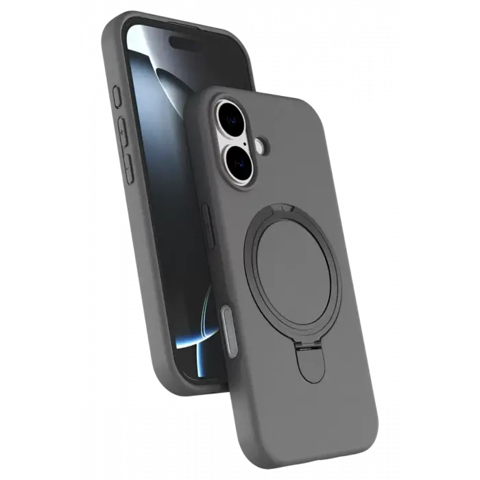 Newface Apple iPhone 16 Regal Magsafe Standlı Kapak - Titan Gri