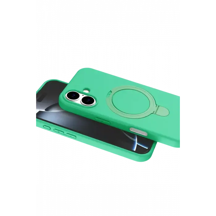 Newface Apple iPhone 16 Regal Magsafe Standlı Kapak - Yeşil