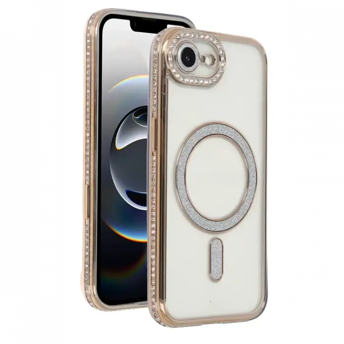 Newface Apple iPhone 16E Joke Simli Magneticsafe Kılıf - Gold