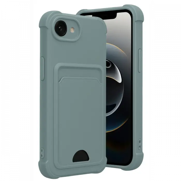 Newface Apple iPhone 16E Kelvin Kartvizitli Silikon - Açık Yeşil