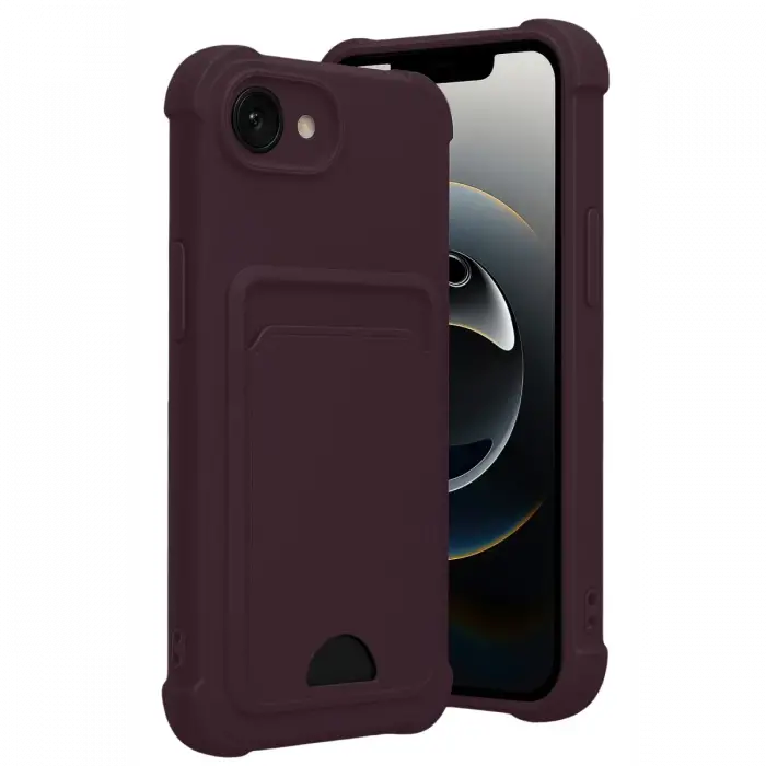 Newface Apple iPhone 16E Kelvin Kartvizitli Silikon - Derin Mor