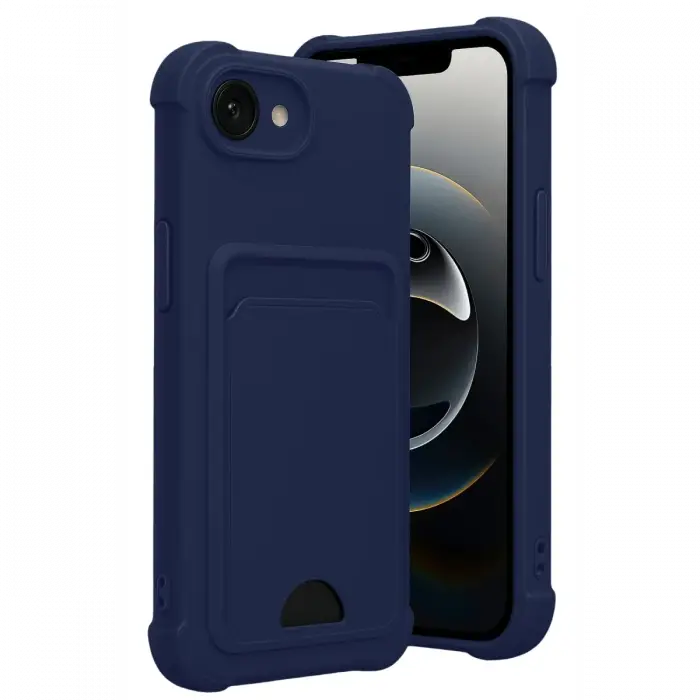 Newface Apple iPhone 16E Kelvin Kartvizitli Silikon - Lacivert