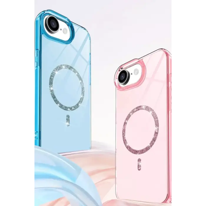 Newface Apple iPhone 16E Live Diamond Magsafe Kapak - Şeffaf