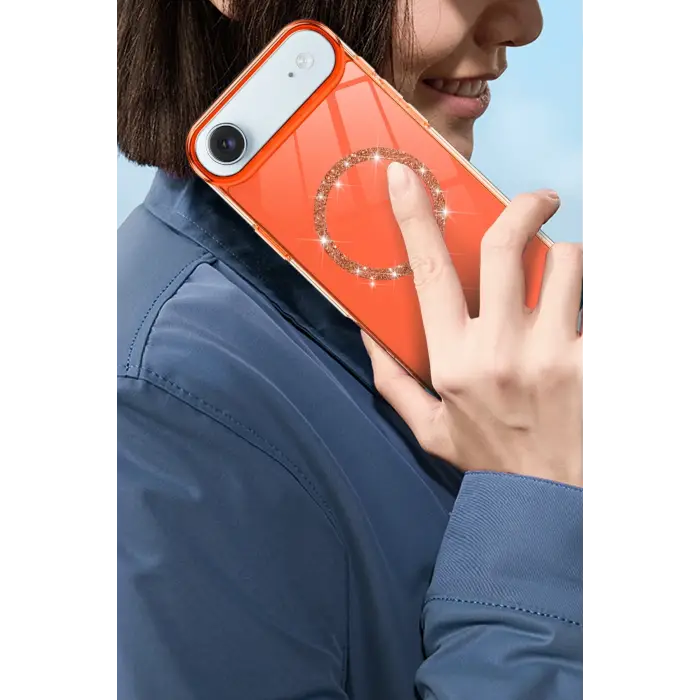 Newface Apple iPhone 17 Air Live Diamond Magsafe Kapak - Mavi