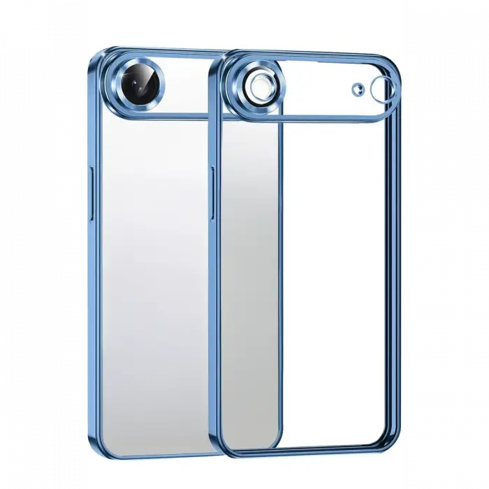 Newface Apple iPhone 17 Air Razer Lensli Silikon - Açık Mavi