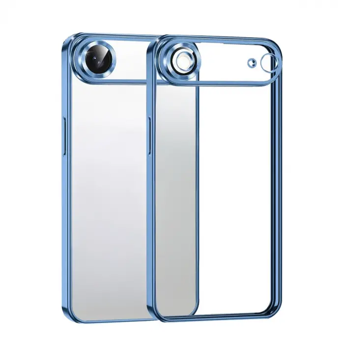 Newface Apple iPhone 17 Air Razer Lensli Silikon - Açık Mavi