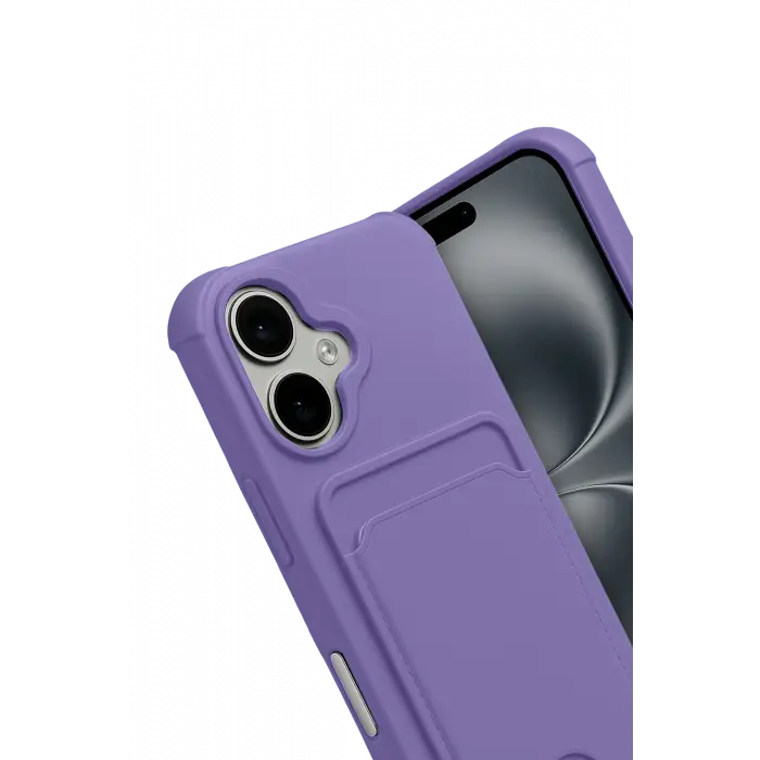 Newface Apple iPhone 17 Kelvin Kartvizitli Silikon - Lila