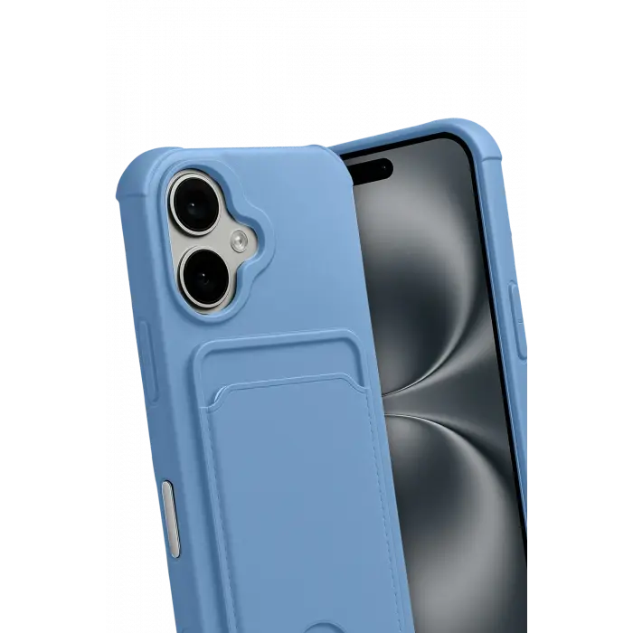 Newface Apple iPhone 17 Kelvin Kartvizitli Silikon - Mavi