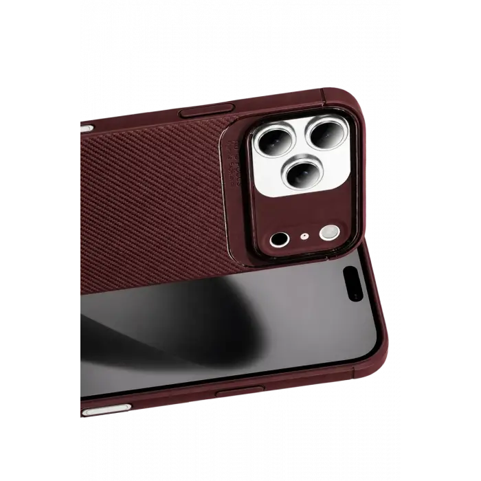 Newface Apple iPhone 17 Pro Auto Focus Karbon Kapak - Bordo