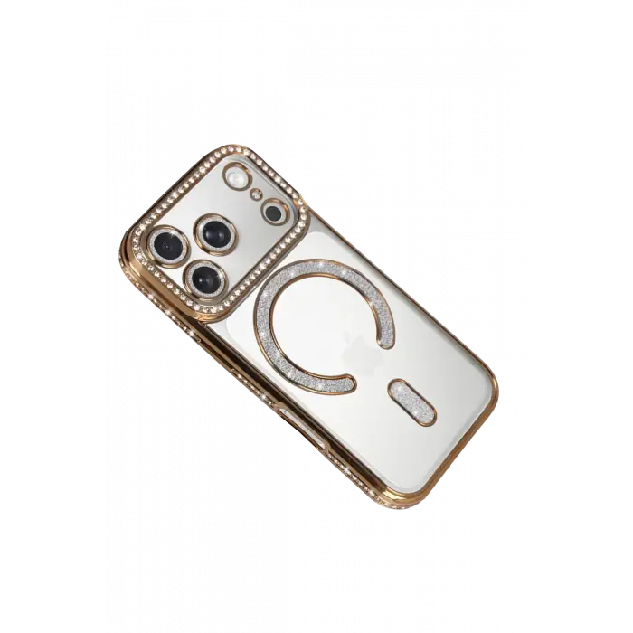 Newface Apple iPhone 17 Pro Joke Simli Magneticsafe Kılıf - Gold
