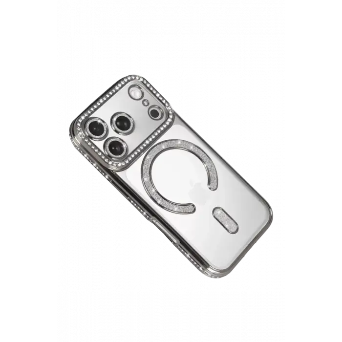 Newface Apple iPhone 17 Pro Joke Simli Magneticsafe Kılıf - Gümüş