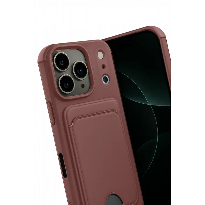 Newface Apple iPhone 17 Pro Kelvin Kartvizitli Silikon - Bordo