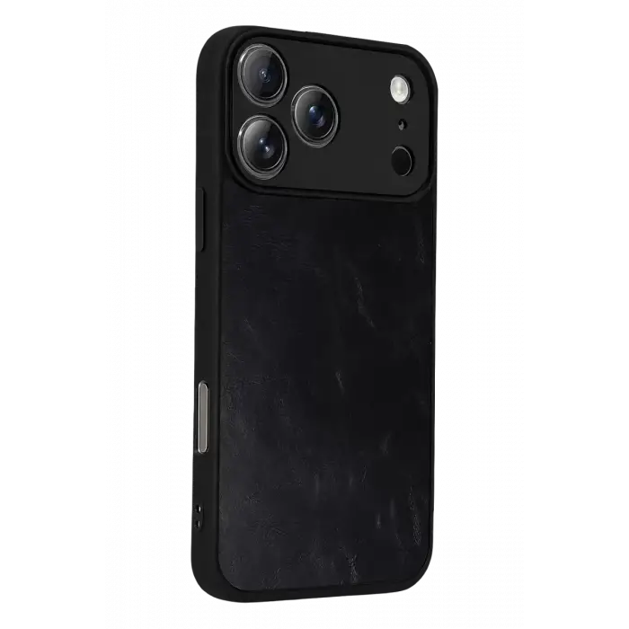 Newface Apple iPhone 17 Pro Max Aras Deri Kapak - Siyah