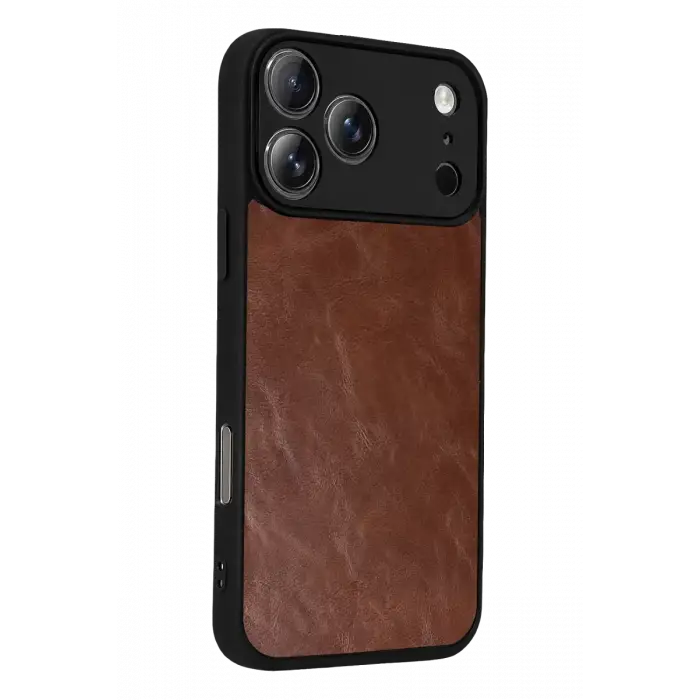 Newface Apple iPhone 17 Pro Max Aras Deri Kapak - Taba