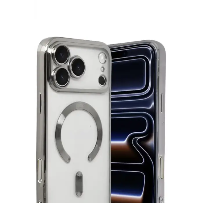 Newface Apple iPhone 17 Pro Max Kross Magneticsafe Kapak - Gümüş