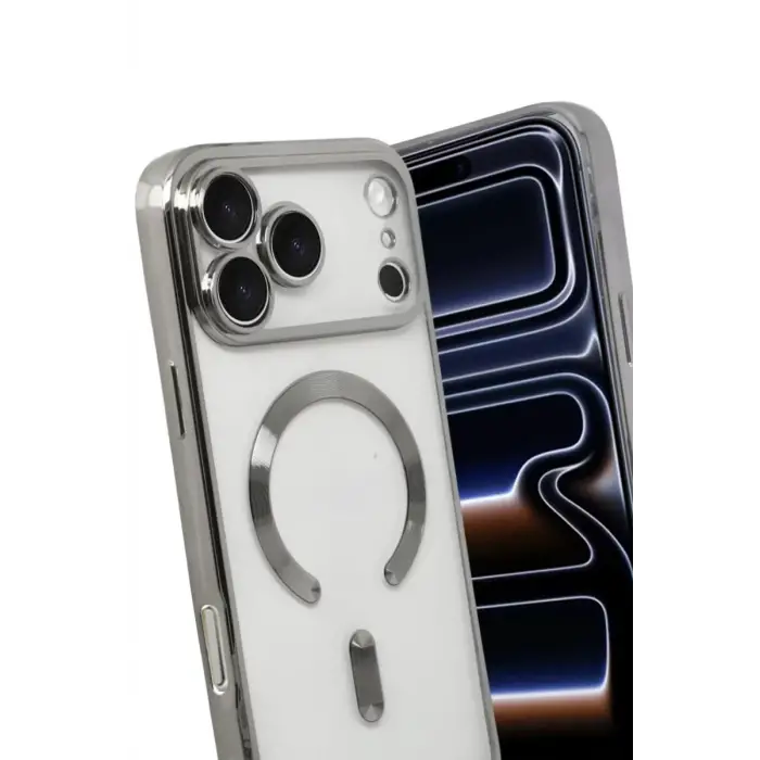 Newface Apple iPhone 17 Pro Max Kross Magneticsafe Kapak - Gümüş