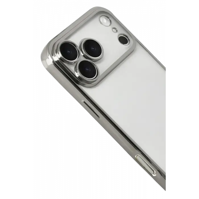 Newface Apple iPhone 17 Pro Razer Lensli Silikon - Gümüş