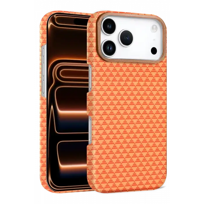 Newface Apple iPhone 17 Pro Vega Magsafe Kapak - Parlak Turuncu