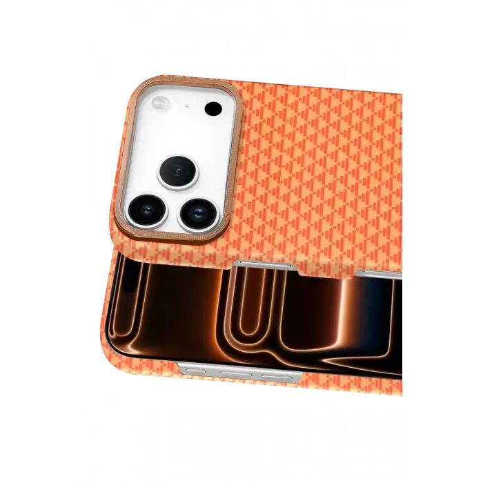 Newface Apple iPhone 17 Pro Vega Magsafe Kapak - Parlak Turuncu